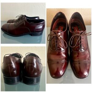 Florsheim Lexington Cap Toe Shoes Oxfords Lace Up Oxblood Red Sz 11.5 D GUC!